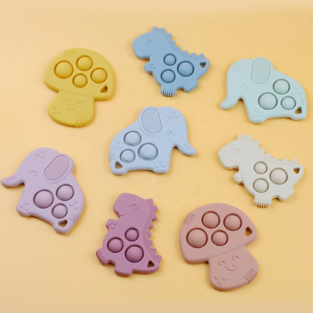 LoveBond BPA Free Silicone Baby Mushroom Chew Teethers for Baby Teething Bestie and Baby Pop Sensory Toy