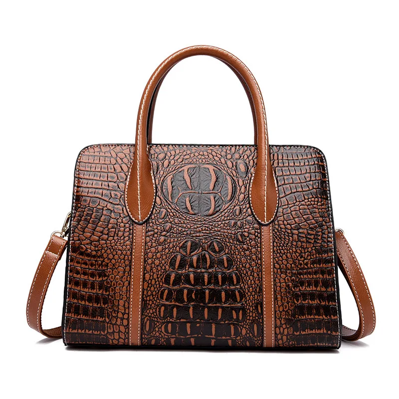 
Factory Direct Sale Fashion American And European Style Crocodile Lady Fashion Branded Alligator Pattern Handbag 