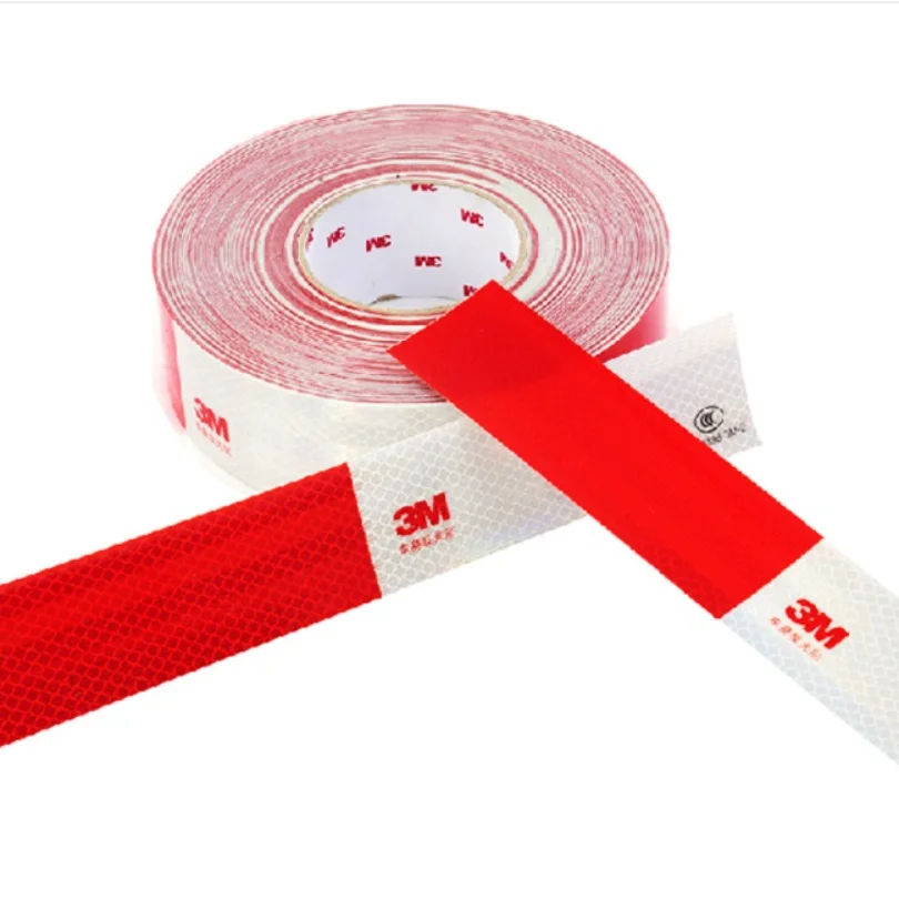 3 M Strong Visibility 983D Red and White Reflective Tape for Vehicles
