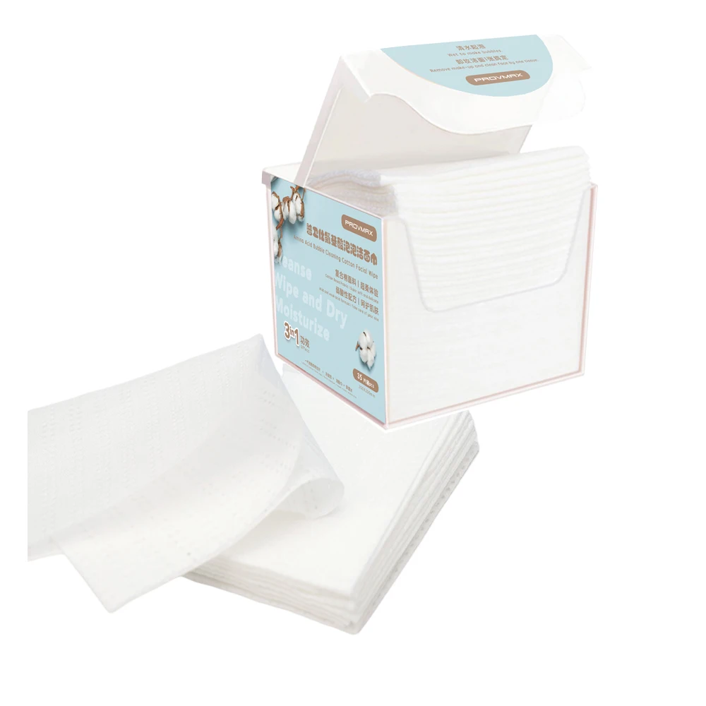 Оригинальные натуральные вискозные полипропиленовые салфетки из спанлейса с аминокислотами влажные для макияжа очистки