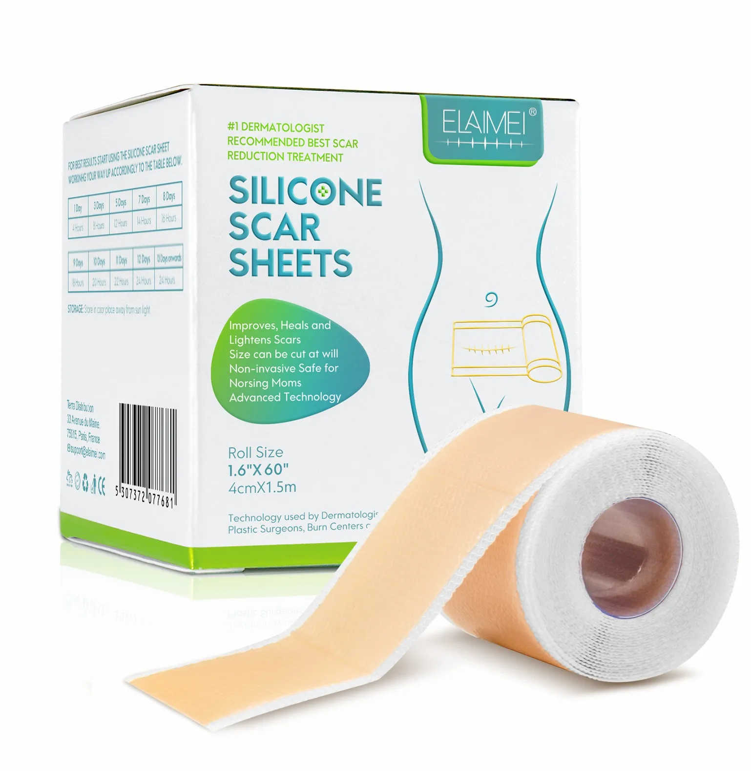 China factory wholesale OEM 1.5m 3 metre silicone scar gel removal sheets