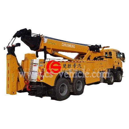 Best Selling HOWO Heavy Duty 8*4 360 Rotating Towing Truck Road Recovery Truck Road Wrecker truck for sale