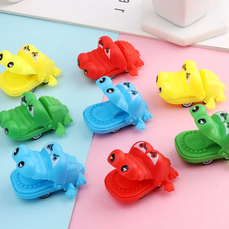 Jincan Small pull back car cartoon crocodile hippo vicious dog mini big mouth toy car cartoon children toy promotional gift