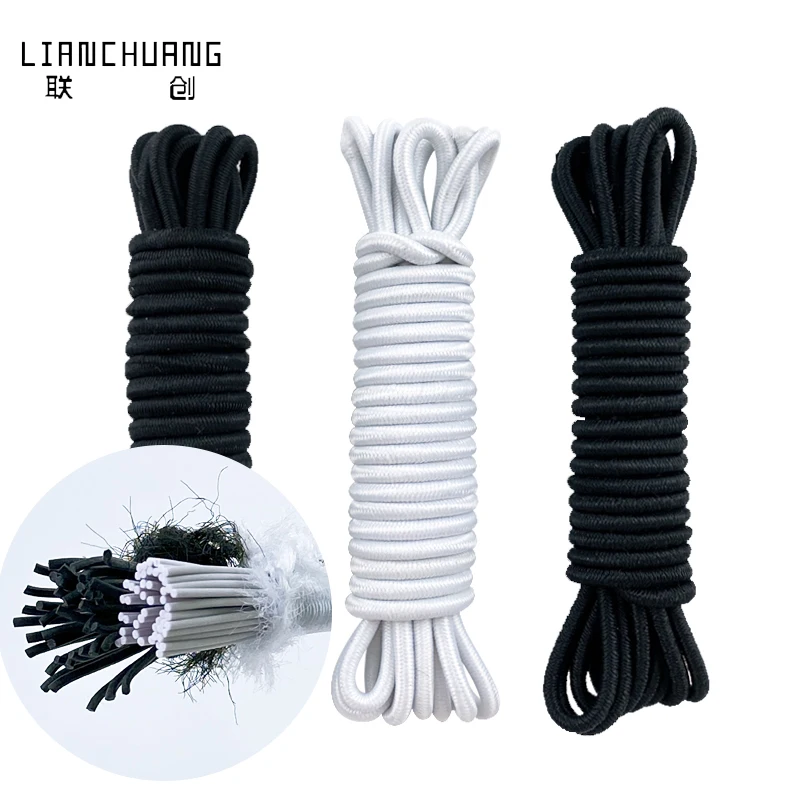 2.5mm 4mm 5mm 8mm 10mm Strong Stretch Elastic Bungee Cord Colorful Round Elastic Shock Rope Rubber Cord