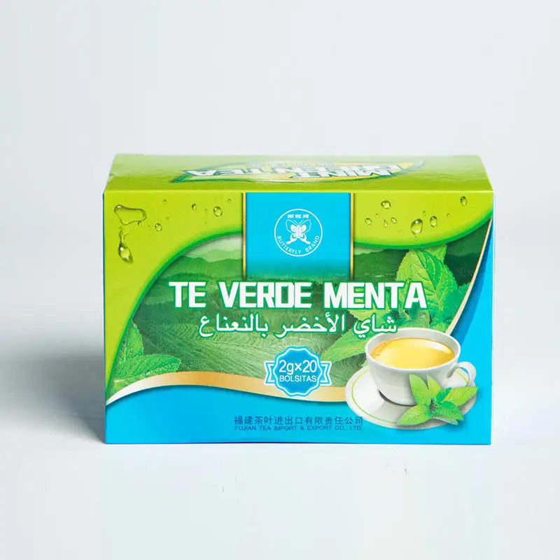 FC59 GT905 High Quality Hot Sale Chinese 40g Boxed Mint Green Tea Teabag
