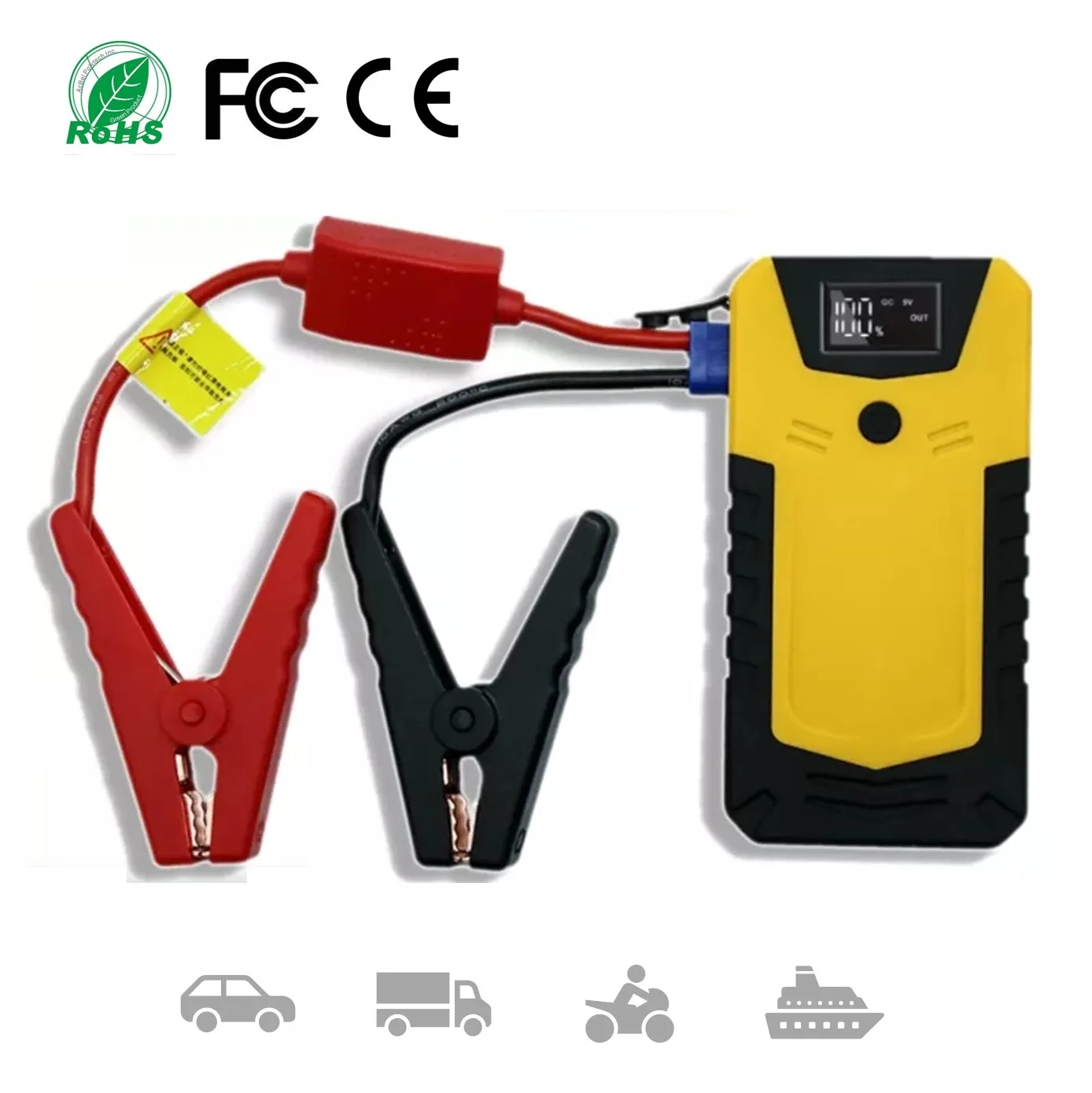 Portable Automotive Booster Battery Tool Flat 12v 13800mah Truck Lifepo Car Jump Starter