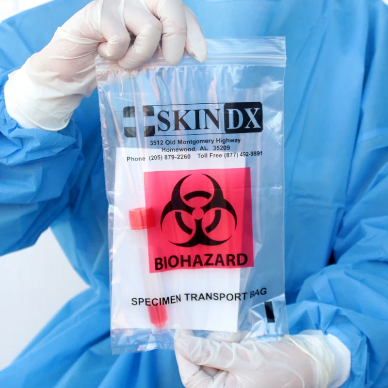 Ldpe label evidentadhesive absorbent tamper glue pad colored nonresealable biohazard transport specimen bags