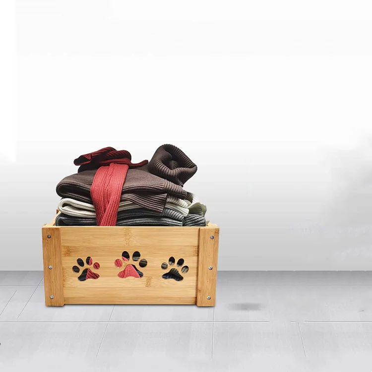 contracted design wooden dog toy box multi purpose  high quality finish wooden dog toy box pet food box