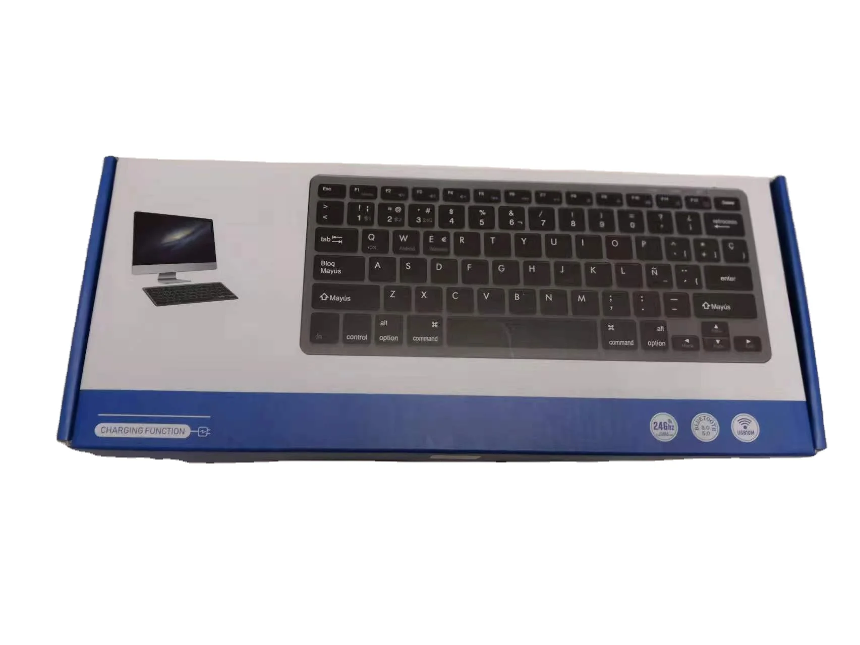 Fast Charging Dual Mode BT 5.0 Rechargeable Wireless Keyboard For iPad