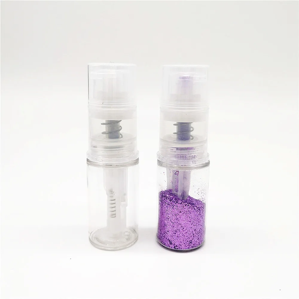 empty fairy sugar glitter PET Plastic edible 14ml spray bottle for powder atomizer