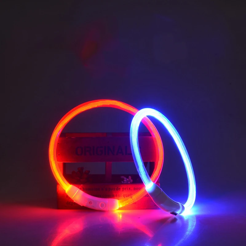 
collar dog led Safety Accesorios LED Nylon USB Rechargeable Flashing pet supplies led dog collar leashes 