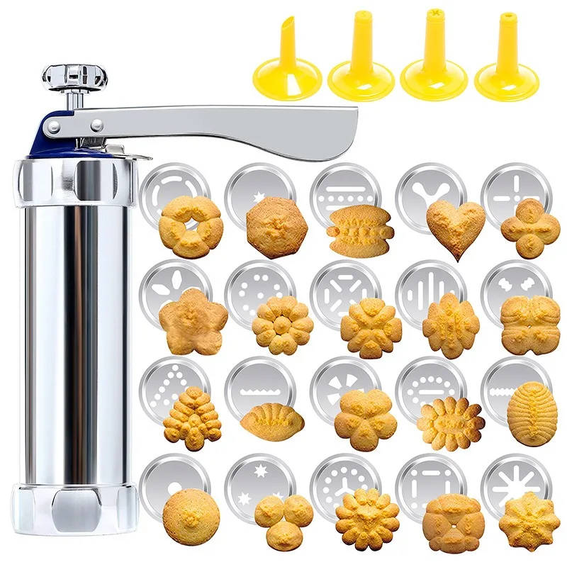 Biscuit Maker Machine Set Press Cookies Mold Gun DIY Pastry Extruder Nozzles Decorating Spritz Piping Cookie Press Kit