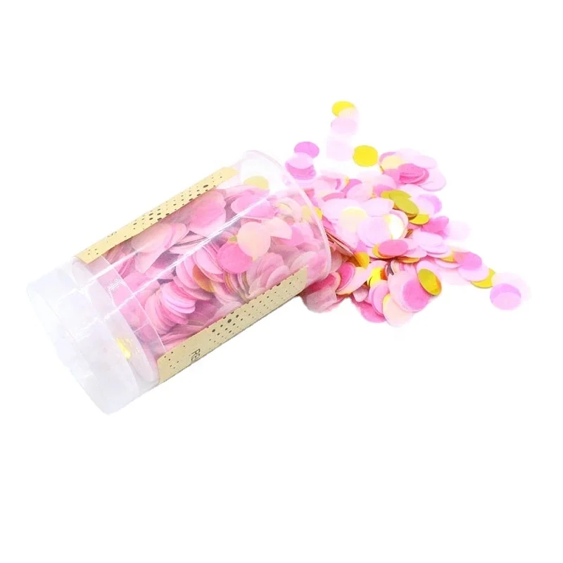 5pcs/set Push Pop Boy Girl Confetti Poppers for Wedding Happy Birthday Flower Mix Paper Mini Round Confetti Party Decoration