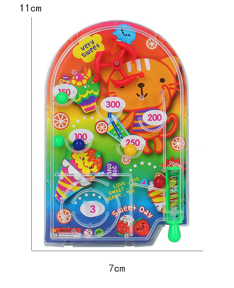 HS Medium Pinball Plate Score Machine Creative Children Pinball Board Game Cartoon Handheld Game Machine Toy Maze