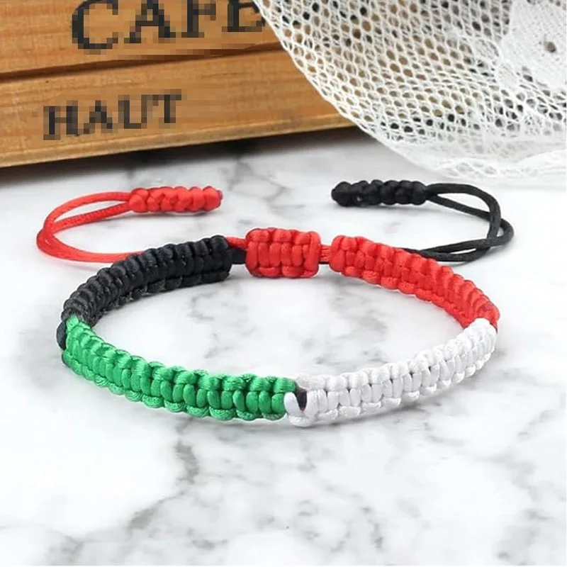 Wholesale Meaningful Gift Flexible Rope Colorful Adjustable Handmade Braided Woven Bracelet for Party