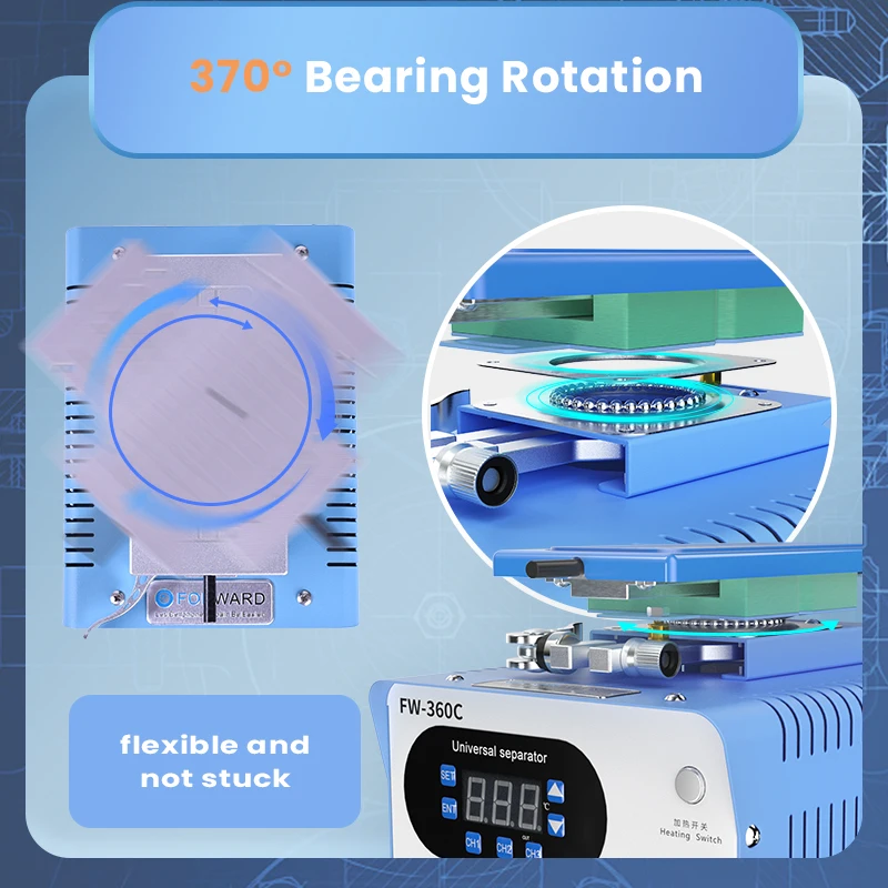 FORWARD FW-360C Vacuum Separator Machine Rotary Platform LCD Edge Flat Screen Separating For Mobile Phone Screen Replace Repair