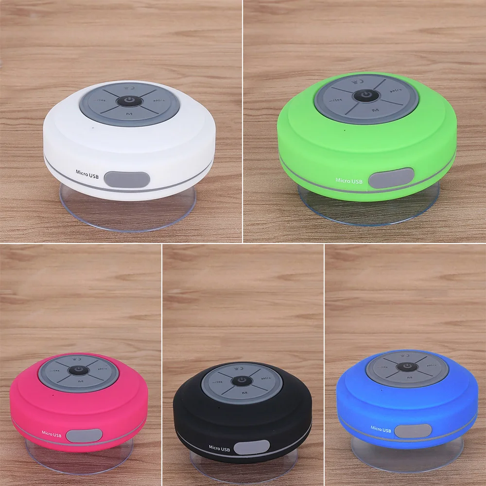 Q9 Portable Subwoofer Shower Waterproof Wireless Bt Speaker Car Handsfree Call Music Suction Mic For Ios Android Phone