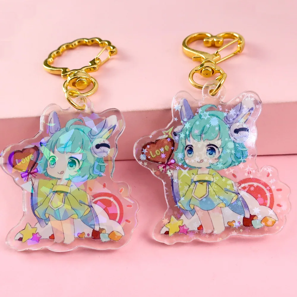 Wholesale Custom Star Shaped Acrylic Keychain Cute Keyrings