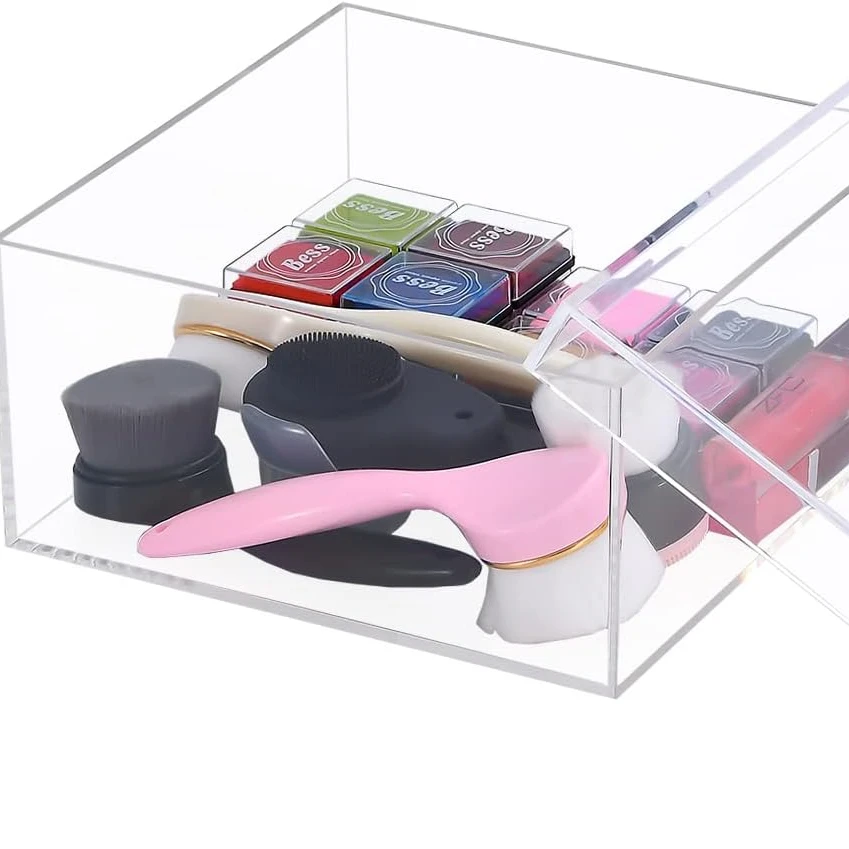 Thick clear acrylic box with  lid acrylic square box for displaying