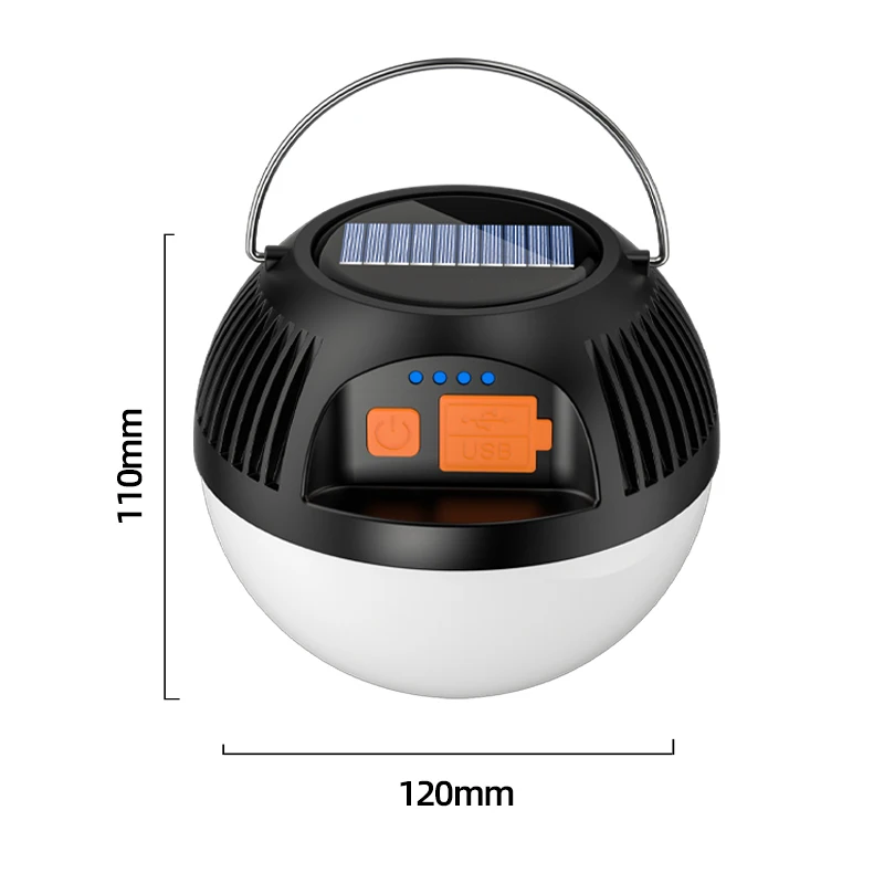 110*120 led camping light usb build-in battery 18650 type c charging ball shape outdoor magic cool camping lights