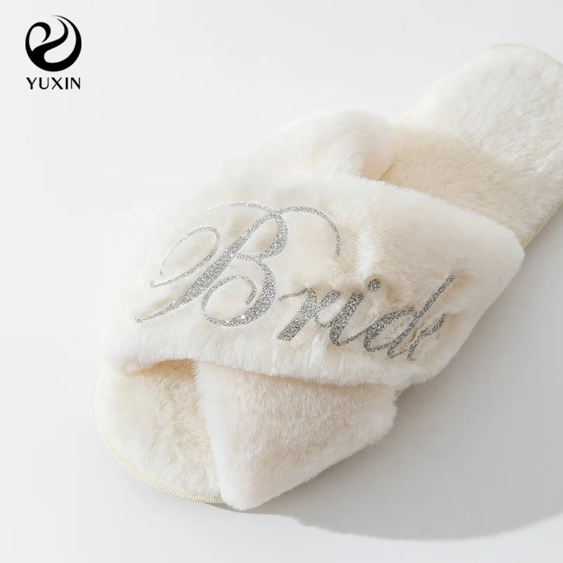 Bridesmaid Slippers For Women Wedding Slipper With Soft Material Cross slippers