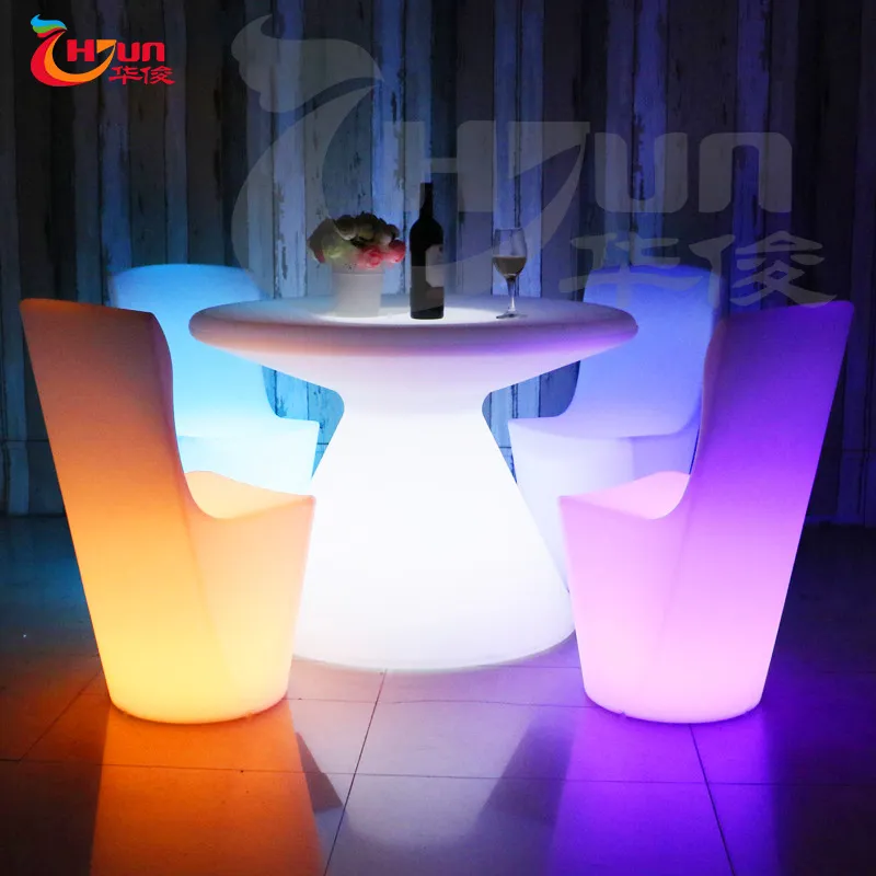 Chairs factory rgb color Battery remote control color change plastic rgb color  led dining chairs