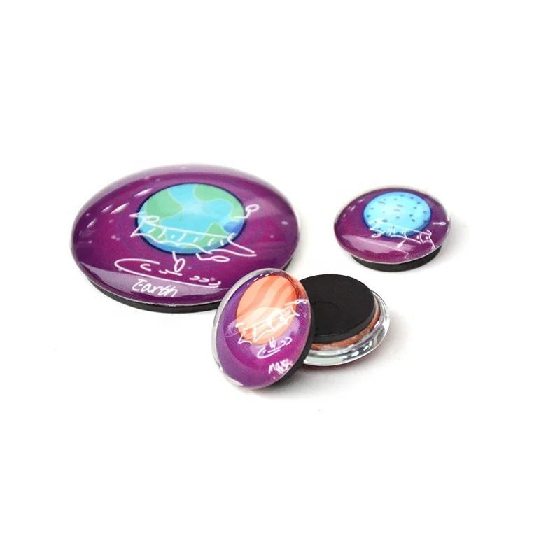 Environmental protection earth design refrigerator sticker Transparent glass  tourist souvenir fridge magnet 4-piece products