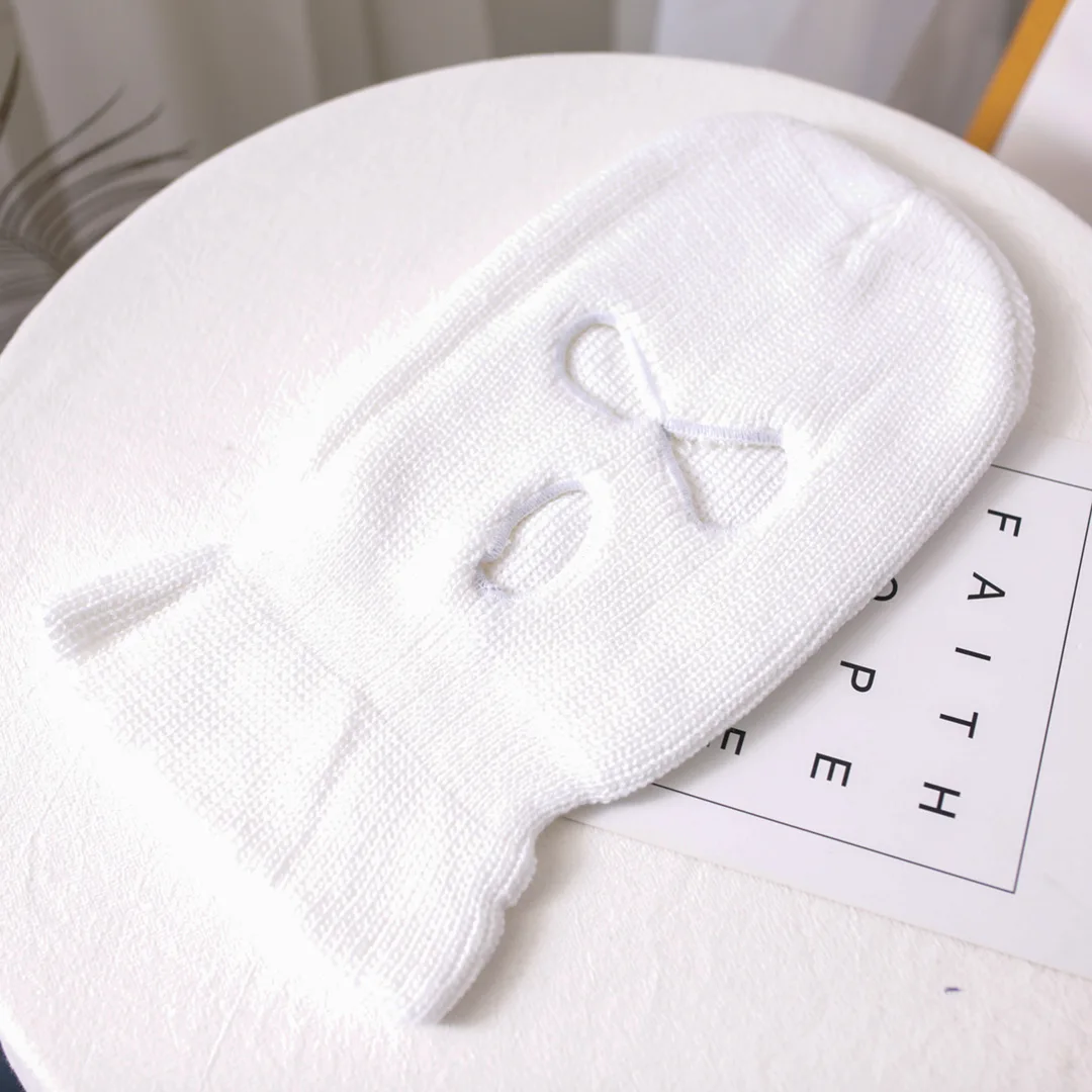 Wholesale Ski Mask Knitted Beanie Face Cover Winter Balaclava Full Face Plain Mask for Winter Outdoor Sports Hat