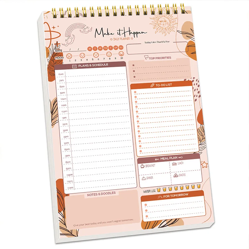 A5 English Schedule Book Retro simple daily weekly time management plan notes