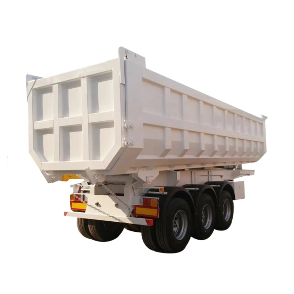 3 Axle Dump Semi Trailer Heavy Duty 45 60 Cubic Meter Tipper Rear U Shape Semi Dump Trailer