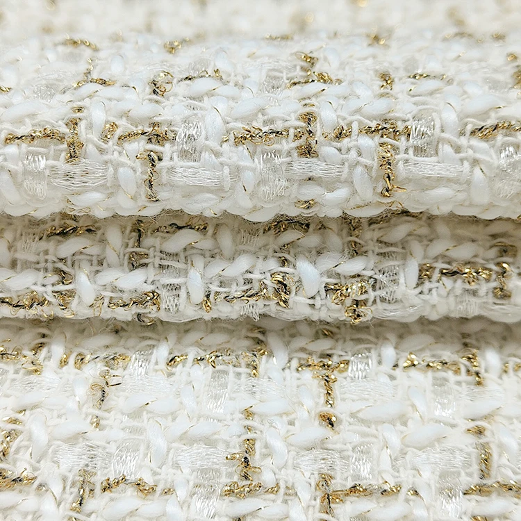 High Quality Soft Hand Feel Shiny Fabric 100% Polyester Material Tweed Fabric For Long Skirt