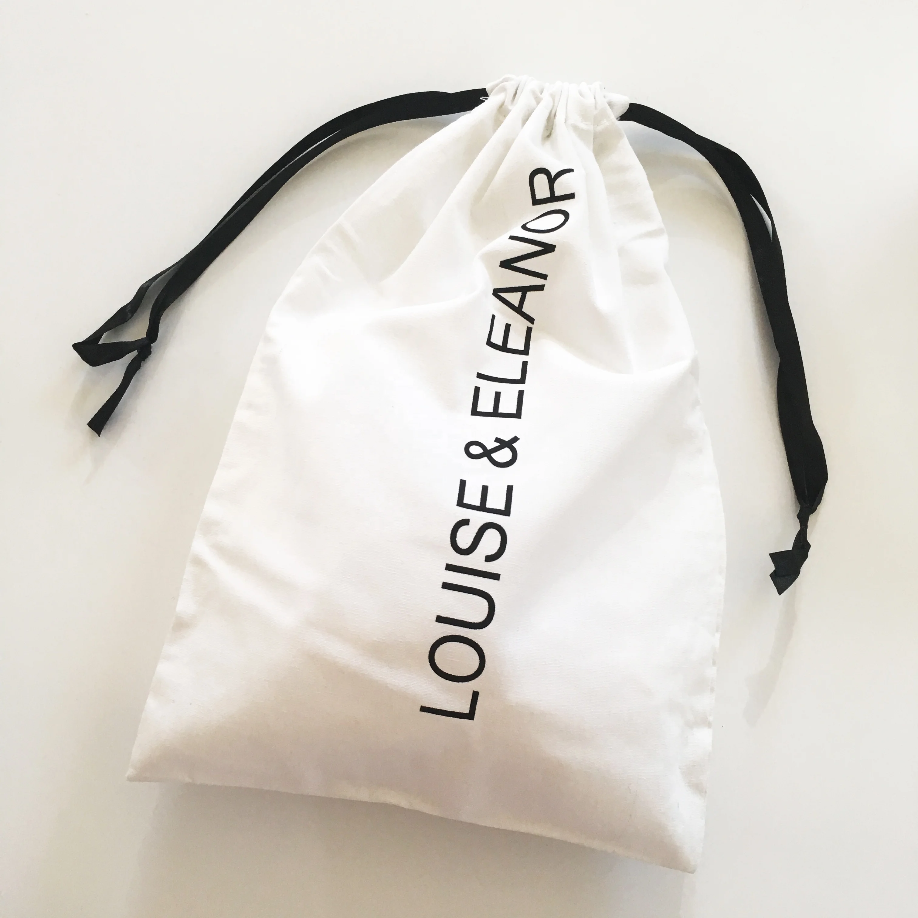 
White muslin cotton Custom drawstring dust bag covers for handbag 