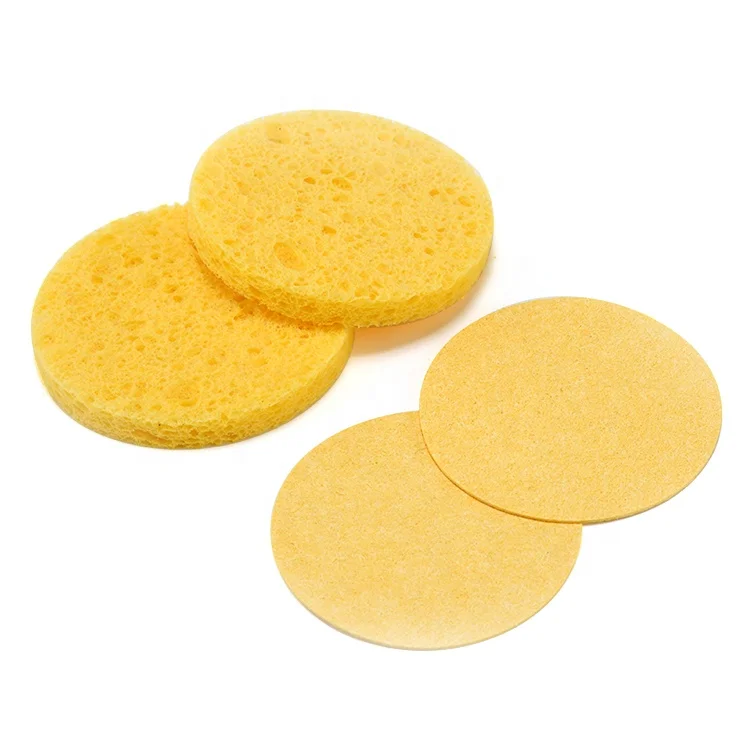 Natural Round Makeup Remover Facial Cleansing Compressed Cellulose Sponge