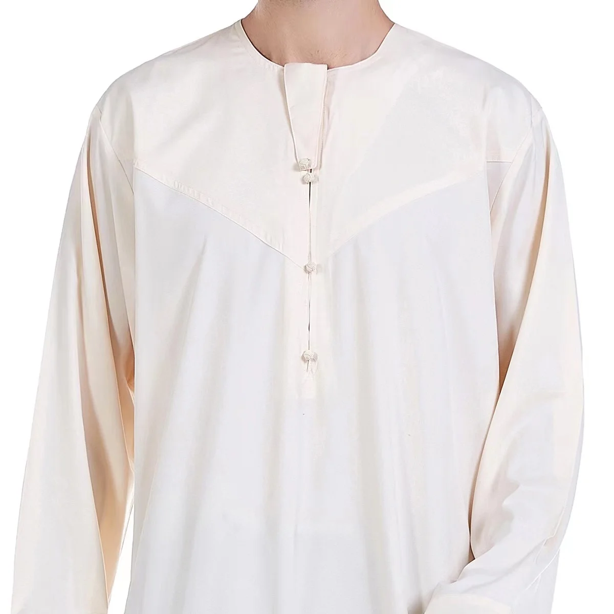 Arab Saudia Arabia Malaysia Men Long Sleeve Crew Neck with button Thobe Thawb Caftan Muslim Robe Men clothing