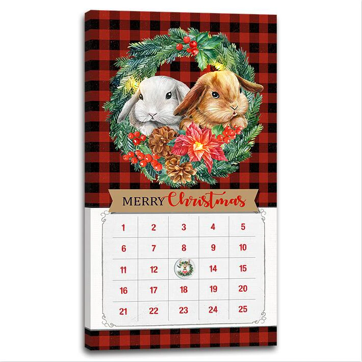 Classical decorative wooden wall calendar Christmas advent calendar wall decoration digital wall calendar