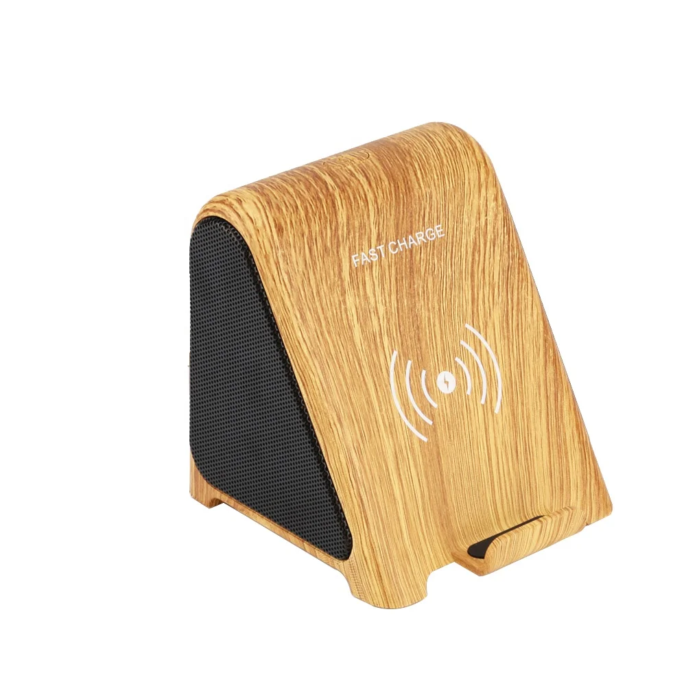 2 in 1 10W Stereo Bass Wireless Speaker with Qi Fast Charging Wireless Charger Stand for Mobile Cell Phone