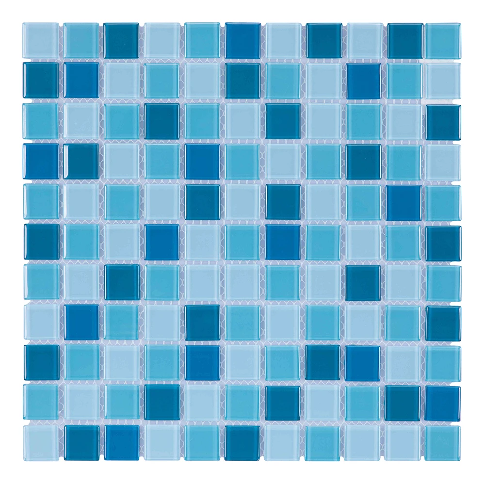 Swimming pool tiles mosaic mixed blue square glass mosaic for bathroom outdoor pool