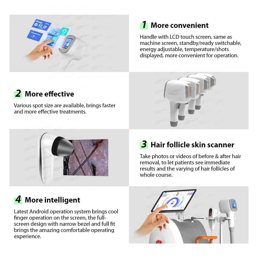 New model 600W 800W 1200W vertical 808nm three wave diode laser 808 hair removal machine