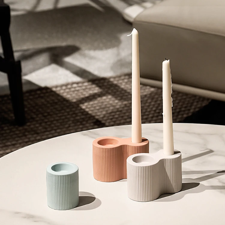 Оптовая продажа, простой керамический подсвечник ручной работы, декоративные подсвечники