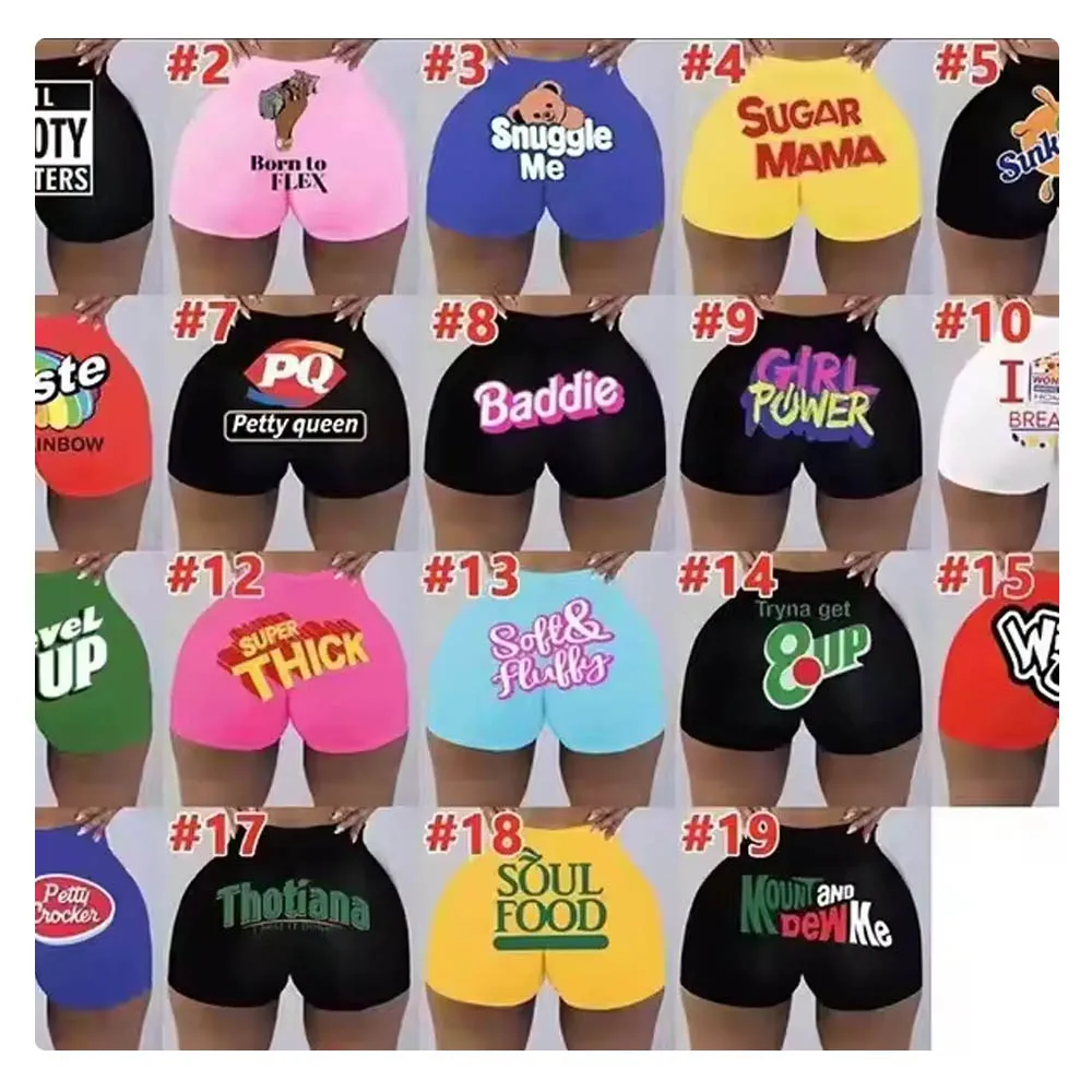 women summer printed shorts yoga pants ribbed random design cheap price wholesale fitness biker hot shorts