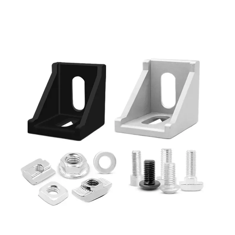 china manufacturer 6393 20 series 4 hole triangle corner bracket cnc aluminum for extruded aluminum profile 10/15 inches
