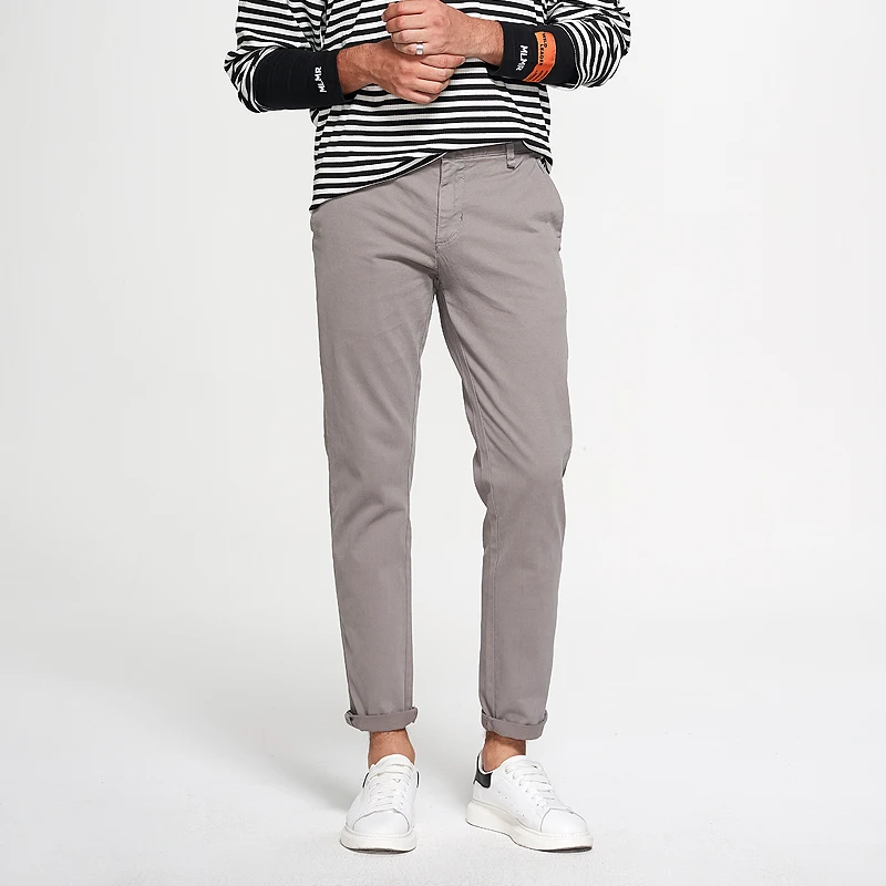 
SABIN factory RTS wholesale pantalones de hombre men high quality custom fashion cotton twill trouser slim fit khaki chino pants 