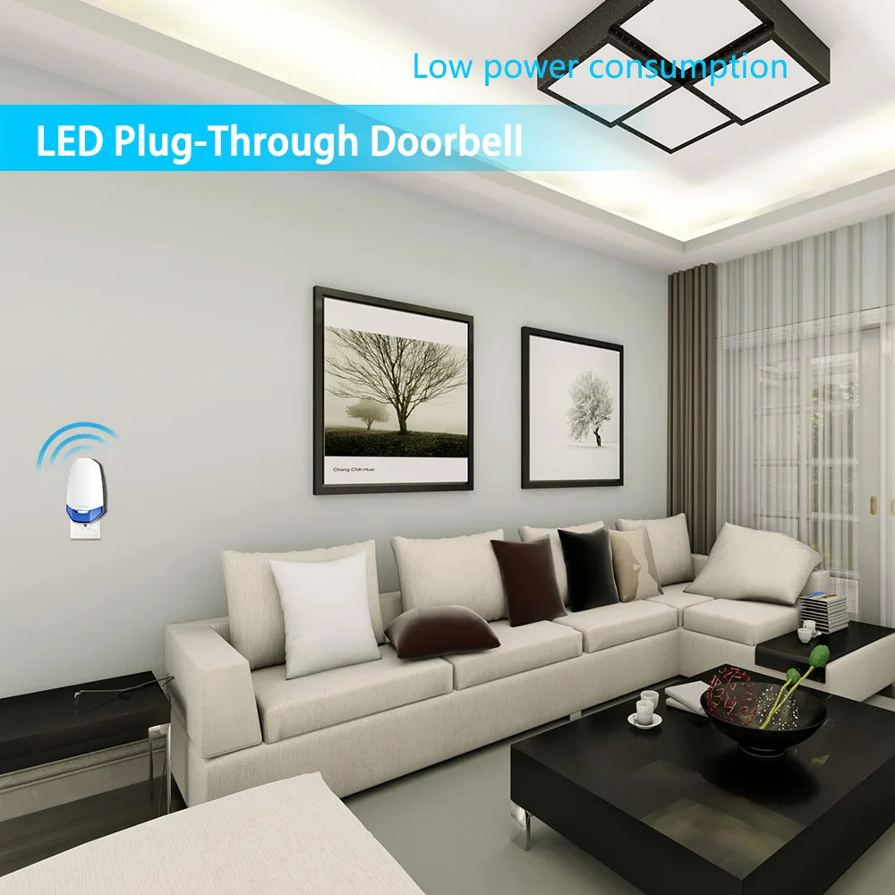 IP47 waterproof super long range wireless apartment door bell wireless doorbell with LED flashing light