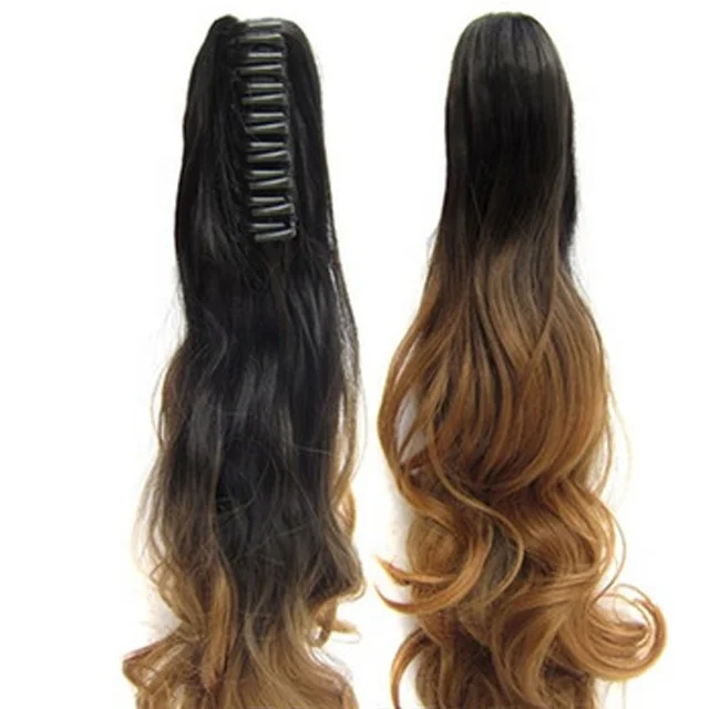 Virgin Human Hair Brazilian Hair Ponytail Claw Clip Wrap Human Ponytail Extension