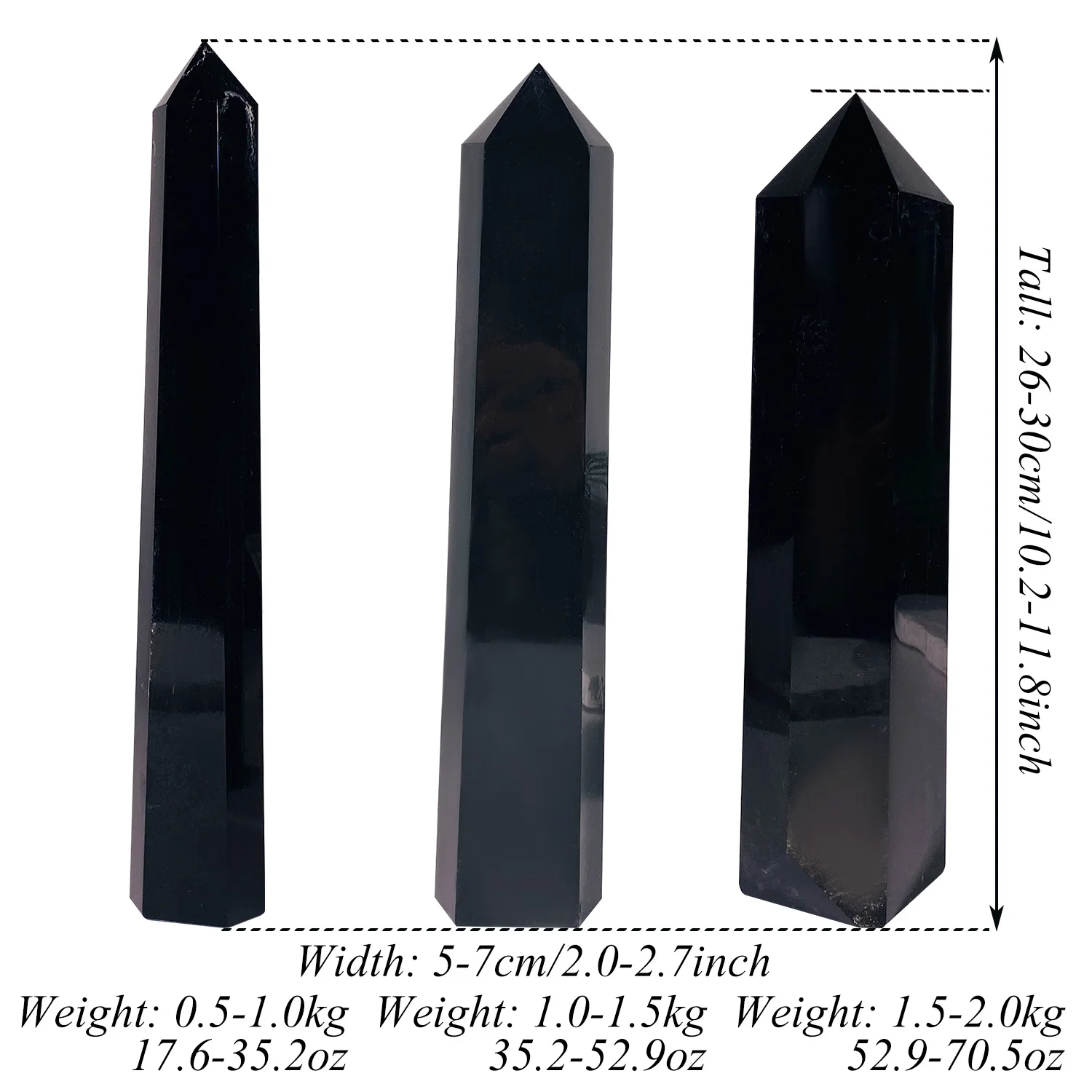 Wholesale natural crystal black obsidian point wand spiritual healing stone large obsidian towers for decoration