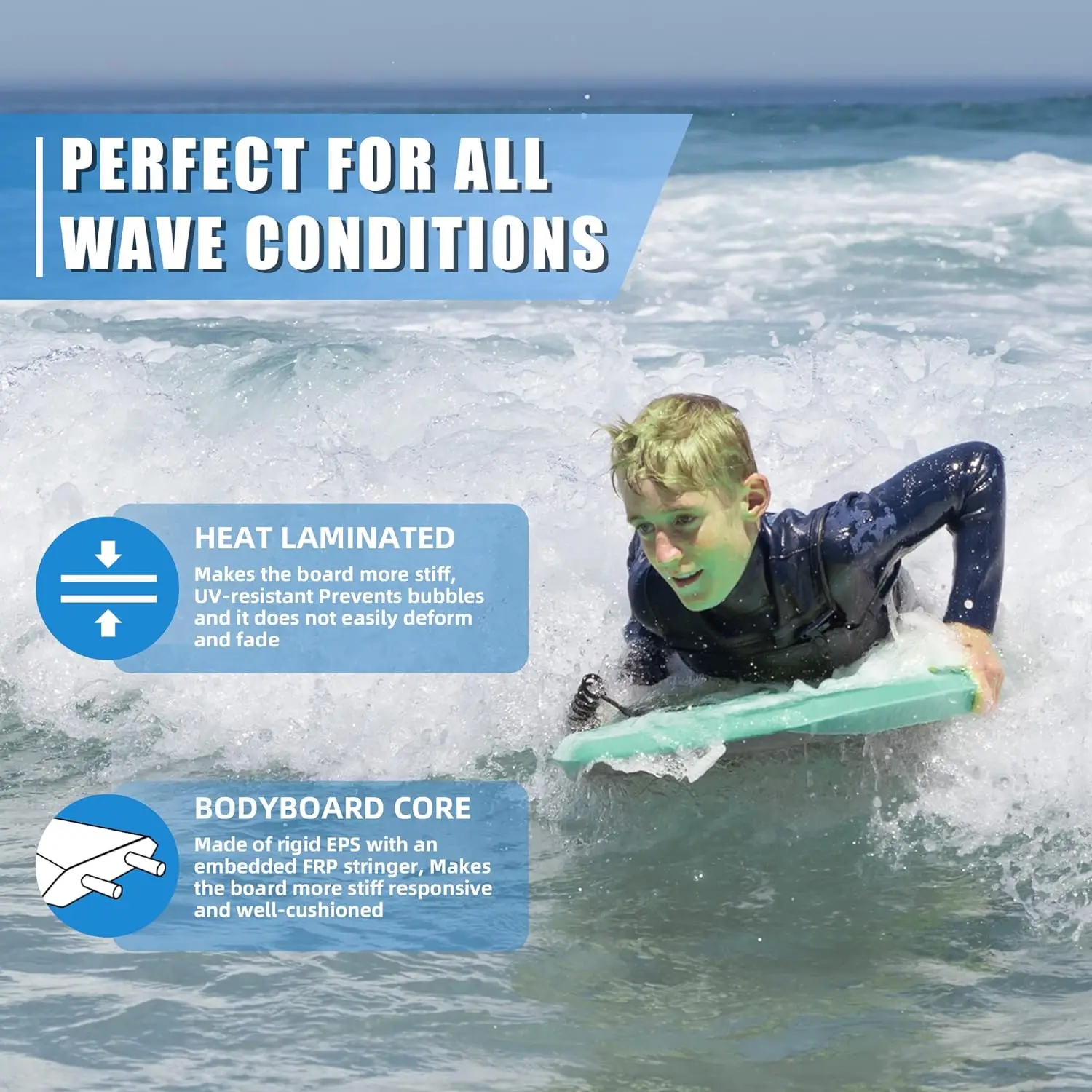 Custom Bodyboard Graphics for Water Sports Durable Foam Board Bodyboard