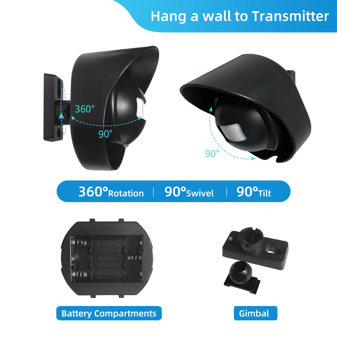 PIR motion sensor Wireless Doorbell PIR Store Shop Welcome Infrared Detector door entry Alarm Bell Waterproof