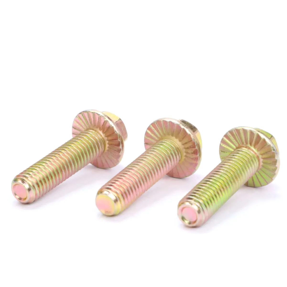 Grade 8.8 10.9 12.9 Galvanized Steel Hex Washer head Bolt Yellow DIN6921 Zinc Plated Carbon Steel Hex Flange Head Bolt