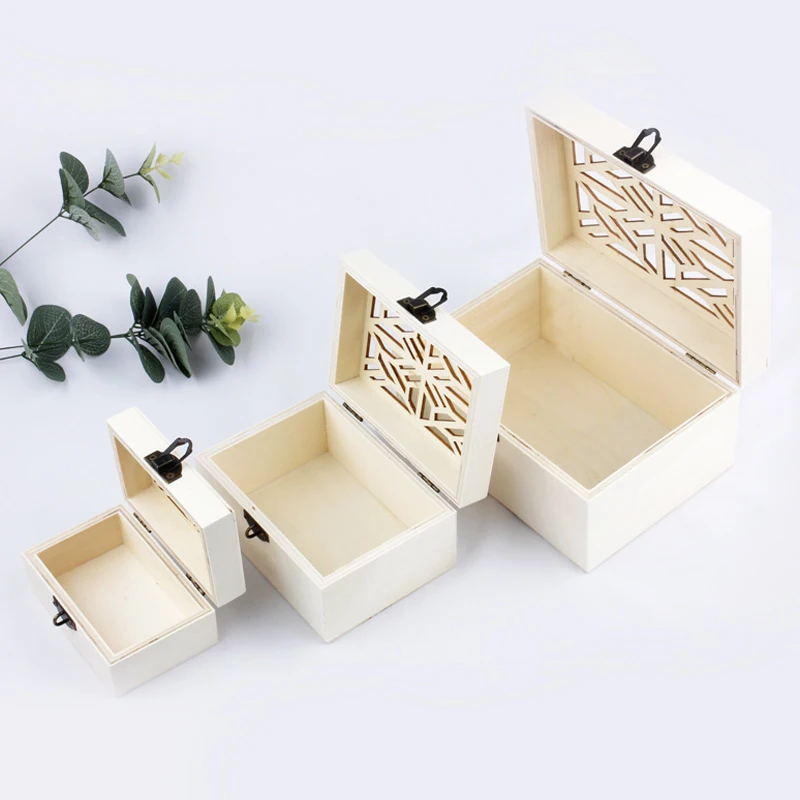Custom Hollow Out Pattern Jewelry Gift Wooden Storage Box Wooden Gift Box