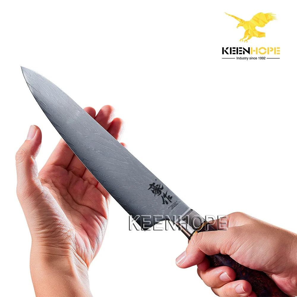 High-end Handmade Damascus Knife 8 Inch Gyuto Knife 67 Layers Damascus Steel VG10 Core Kitchen Chef Knife Vacuum Heat Treatment
